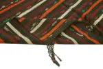 Kıl Çizgili Kahverengi Keçi Kılı İpliğinden El Dokuma Kilim-235x320 - Görsel 6