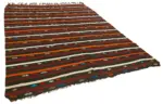 Kıl Çizgili Kahverengi Keçi Kılı İpliğinden El Dokuma Kilim-236x315 - Görsel 2