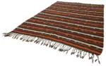 Kıl Çizgili Kahverengi Keçi Kılı İpliğinden El Dokuma Kilim-236x315 - Görsel 3