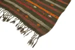 Kıl Çizgili Kahverengi Keçi Kılı İpliğinden El Dokuma Kilim-213x308 - Görsel 4