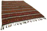 Kıl Çizgili Kahverengi Keçi Kılı İpliğinden El Dokuma Kilim-233x332 - Görsel 2