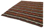 Kıl Çizgili Kahverengi Keçi Kılı İpliğinden El Dokuma Kilim-225x290 - Görsel 3