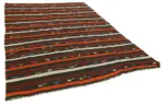 Kıl Çizgili Kahverengi Keçi Kılı İpliğinden El Dokuma Kilim-225x324 - Görsel 2