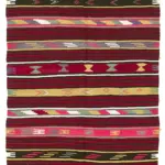 Kıl Çizgili Multi Keçi Kılı İpliğinden El Dokuma Kilim-162x290