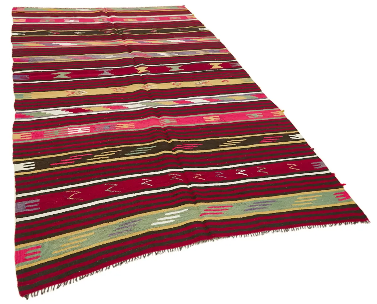 Kıl Çizgili Multi Keçi Kılı İpliğinden El Dokuma Kilim-162x290 - Görsel 2
