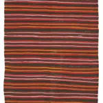 Kıl Çizgili Multi Keçi Kılı İpliğinden El Dokuma Kilim-186x317