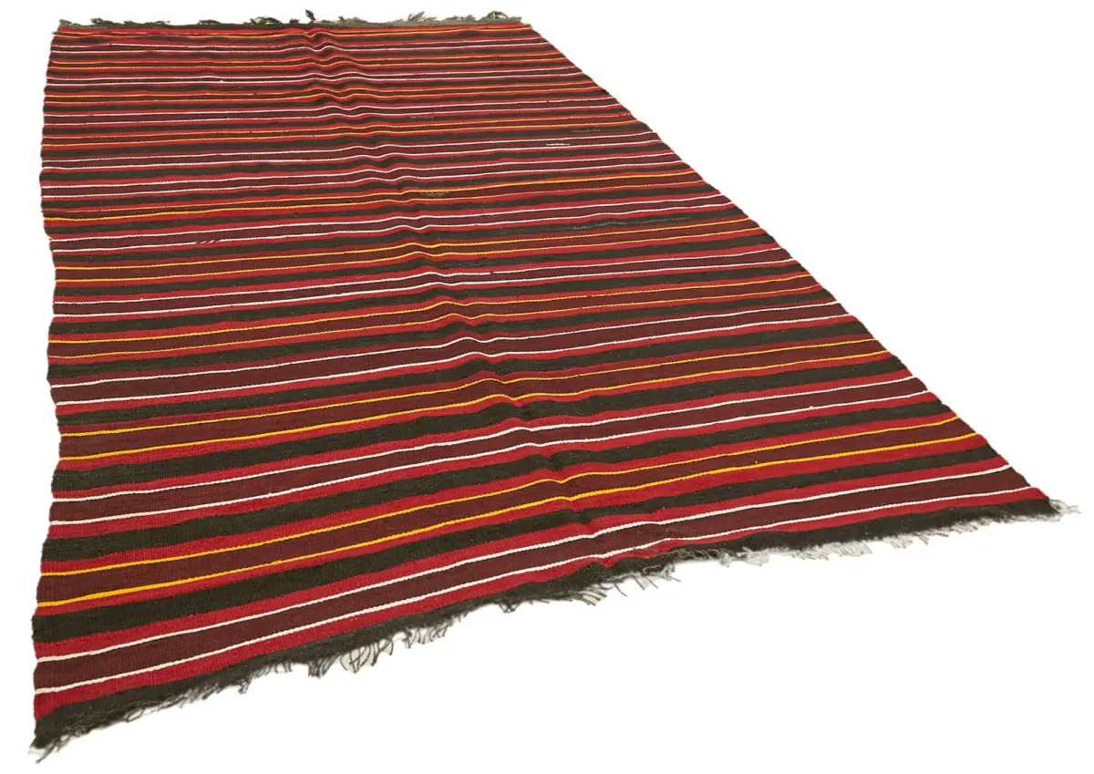 Kıl Çizgili Multi Keçi Kılı İpliğinden El Dokuma Kilim-186x317 - Görsel 2