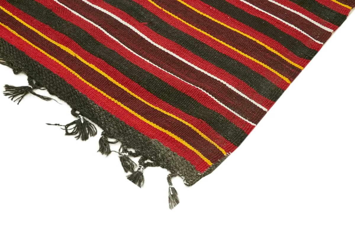 Kıl Çizgili Multi Keçi Kılı İpliğinden El Dokuma Kilim-186x317 - Görsel 4