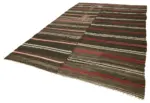 Kıl Çizgili Kahverengi Keçi Kılı İpliğinden El Dokuma Kilim-235x378 - Görsel 3