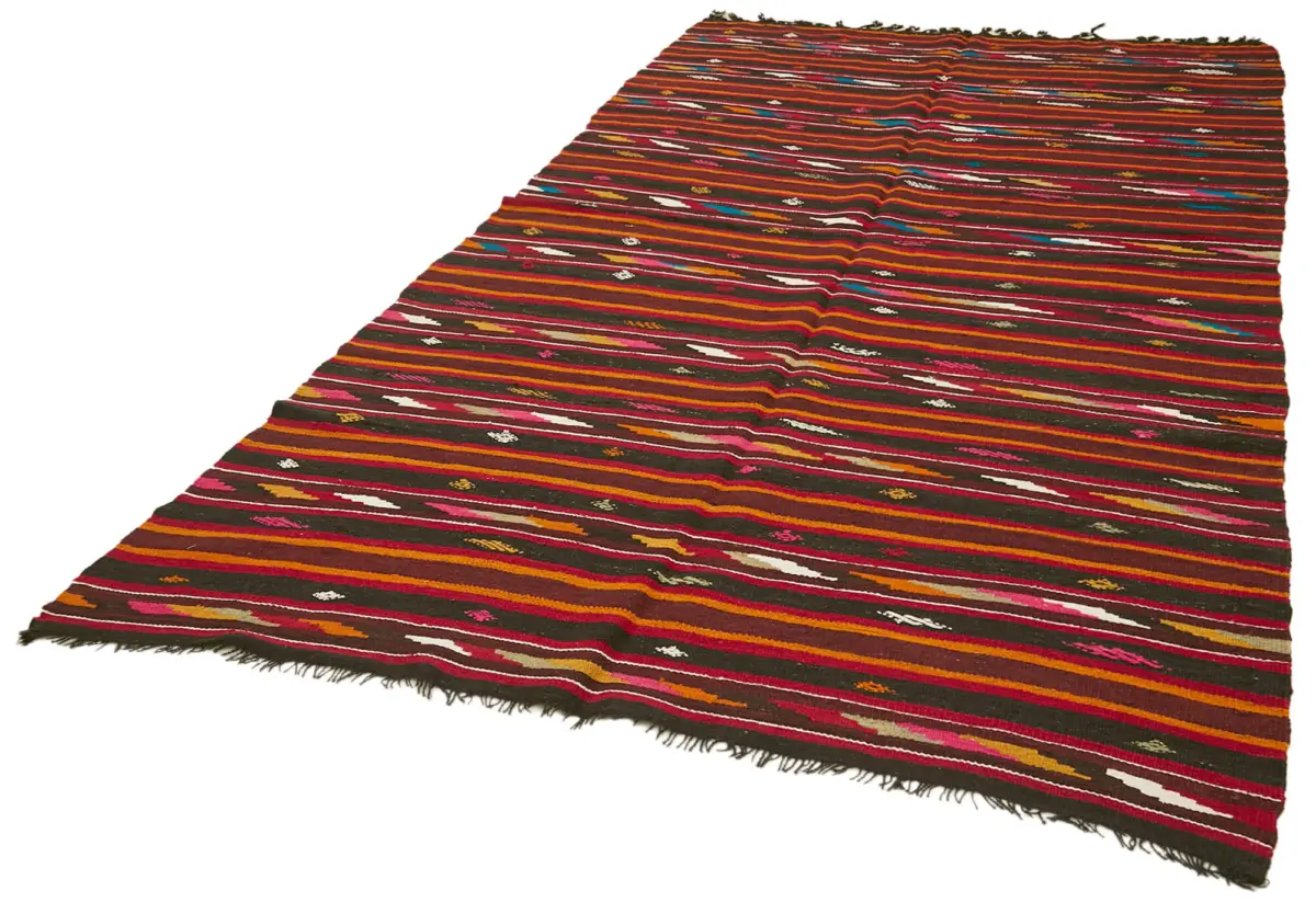 Kıl Çizgili Multi Keçi Kılı İpliğinden El Dokuma Kilim-180x321 - Görsel 3