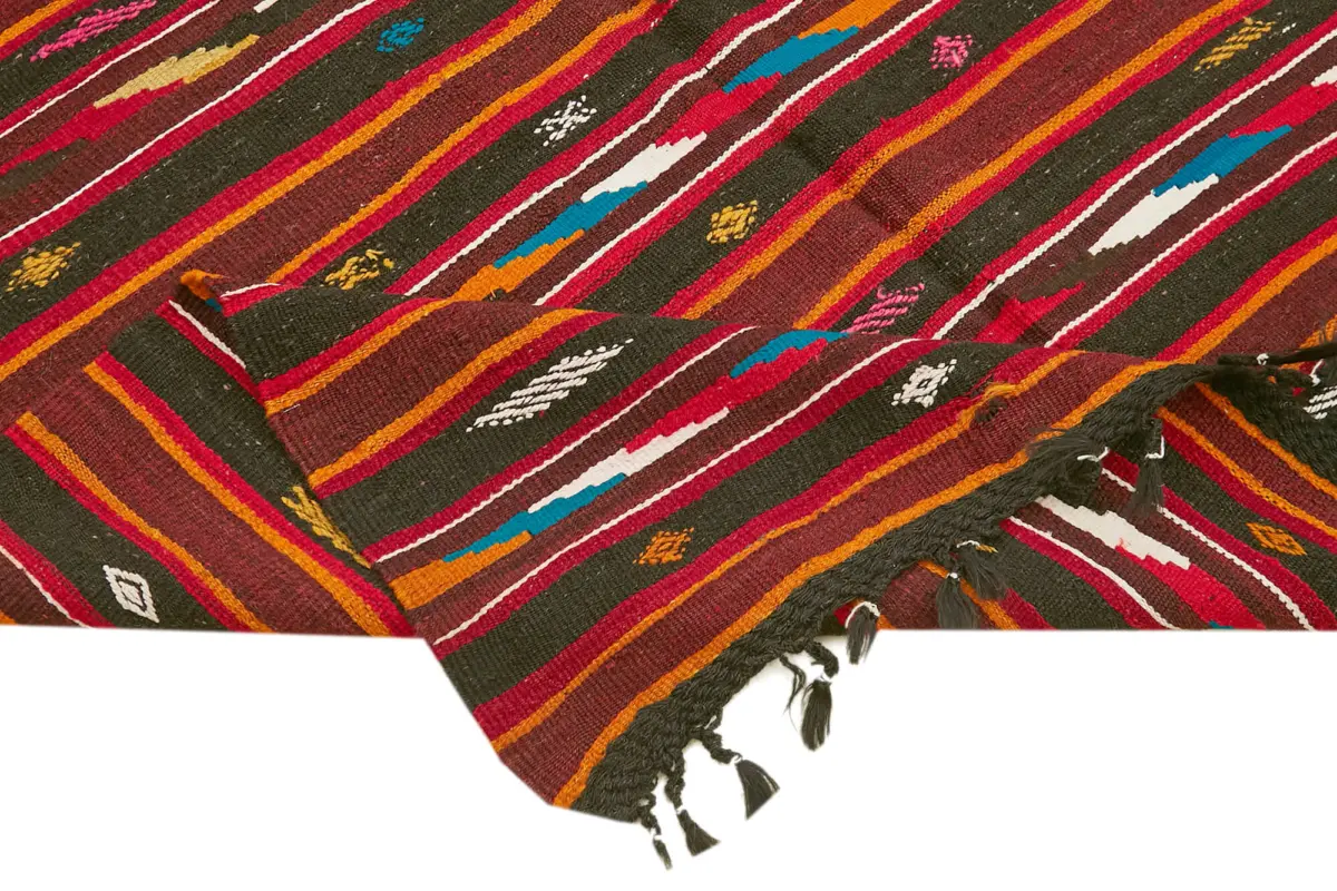 Kıl Çizgili Multi Keçi Kılı İpliğinden El Dokuma Kilim-180x321 - Görsel 6