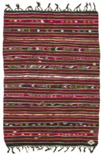 Kıl Çizgili Multi Keçi Kılı İpliğinden El Dokuma Kilim-235x337