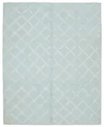 Nepal Mavi Pamuk Üzerine Yün El Dokuma Halı-244x305