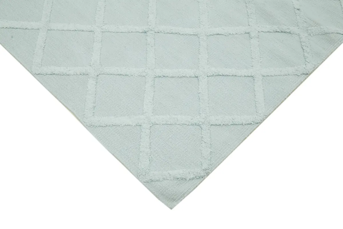 Nepal Mavi Pamuk Üzerine Yün El Dokuma Halı-244x305 - Görsel 4