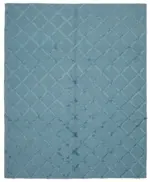 Nepal Mavi Pamuk Üzerine Yün El Dokuma Halı-244x305