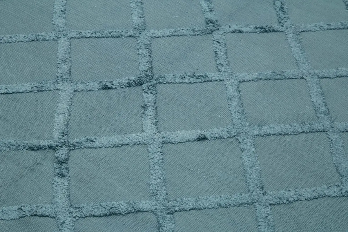 Nepal Mavi Pamuk Üzerine Yün El Dokuma Halı-244x305 - Görsel 5