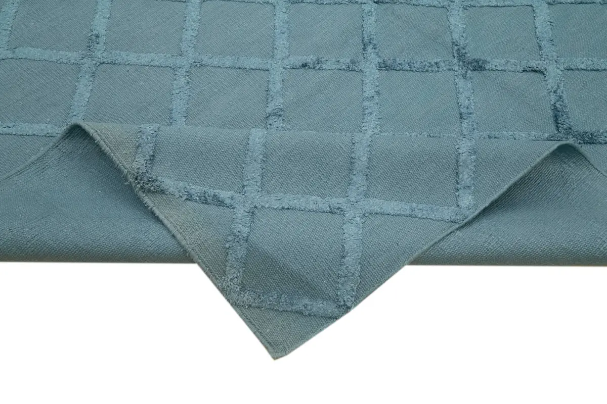 Nepal Mavi Pamuk Üzerine Yün El Dokuma Halı-244x305 - Görsel 6