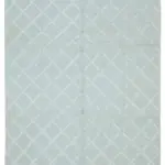 Nepal Mavi Pamuk Üzerine Yün El Dokuma Halı-244x305