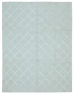 Nepal Mavi Pamuk Üzerine Yün El Dokuma Halı-244x305