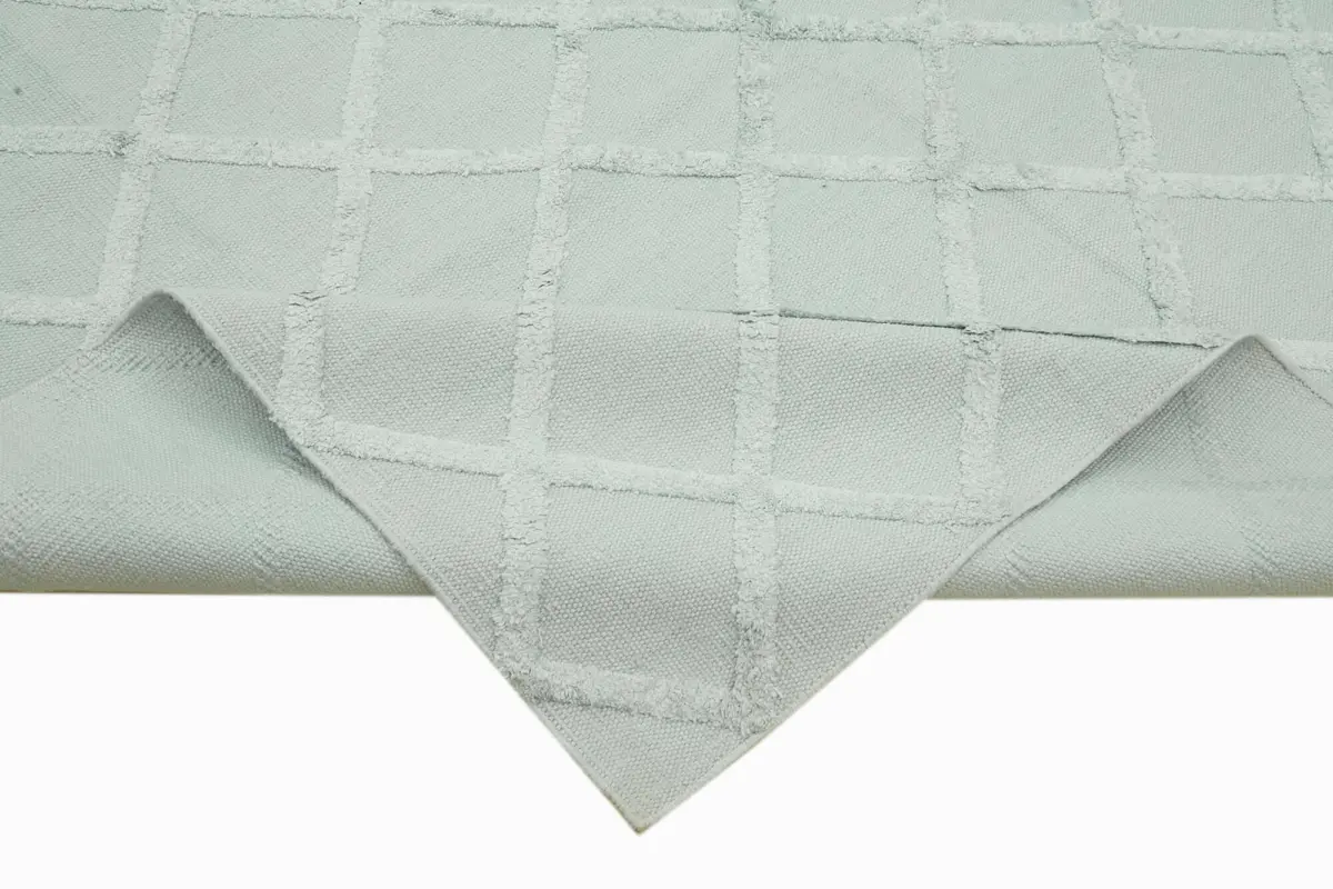 Nepal Mavi Pamuk Üzerine Yün El Dokuma Halı-244x305 - Görsel 6