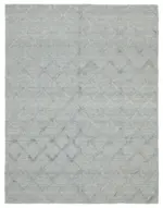 Nepal Gri Pamuk Üzerine Yün El Dokuma Halı-244x305