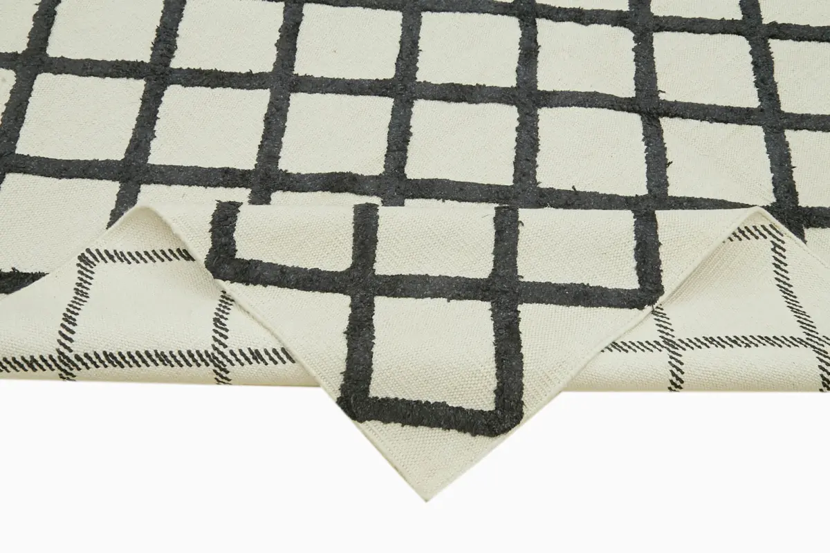 Nepal Bej Pamuk Üzerine Yün El Dokuma Halı-244x305 - Görsel 6