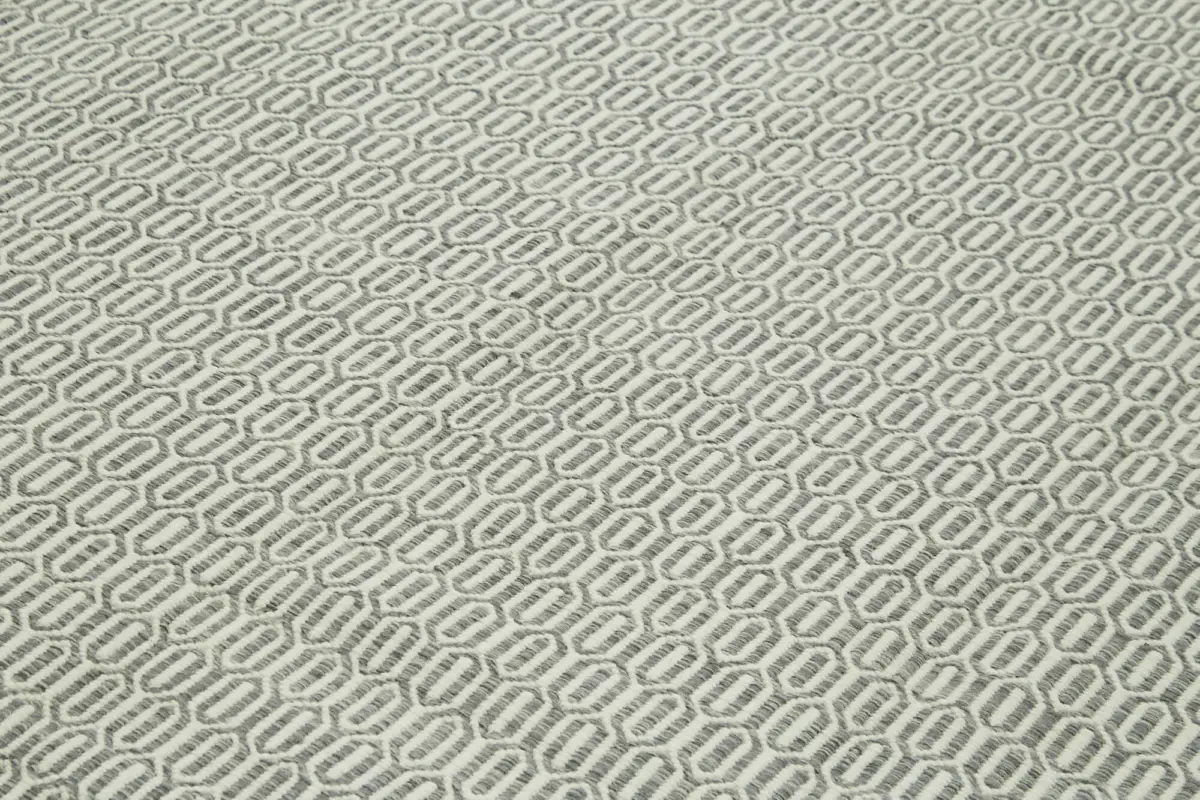 Nepal Gri Pamuk Üzerine Yün El Dokuma Halı-274x366 - Görsel 5