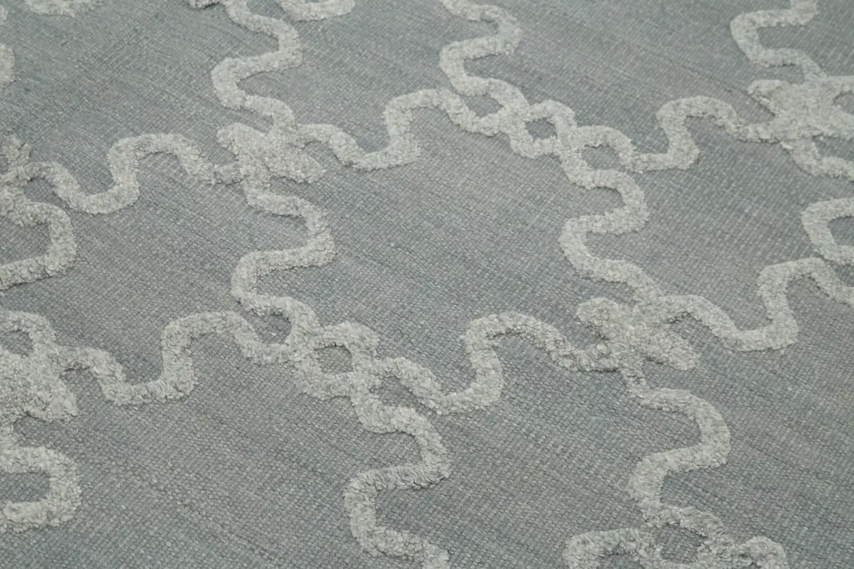 Nepal Gri Pamuk Üzerine Yün El Dokuma Halı-244x305 - Görsel 5