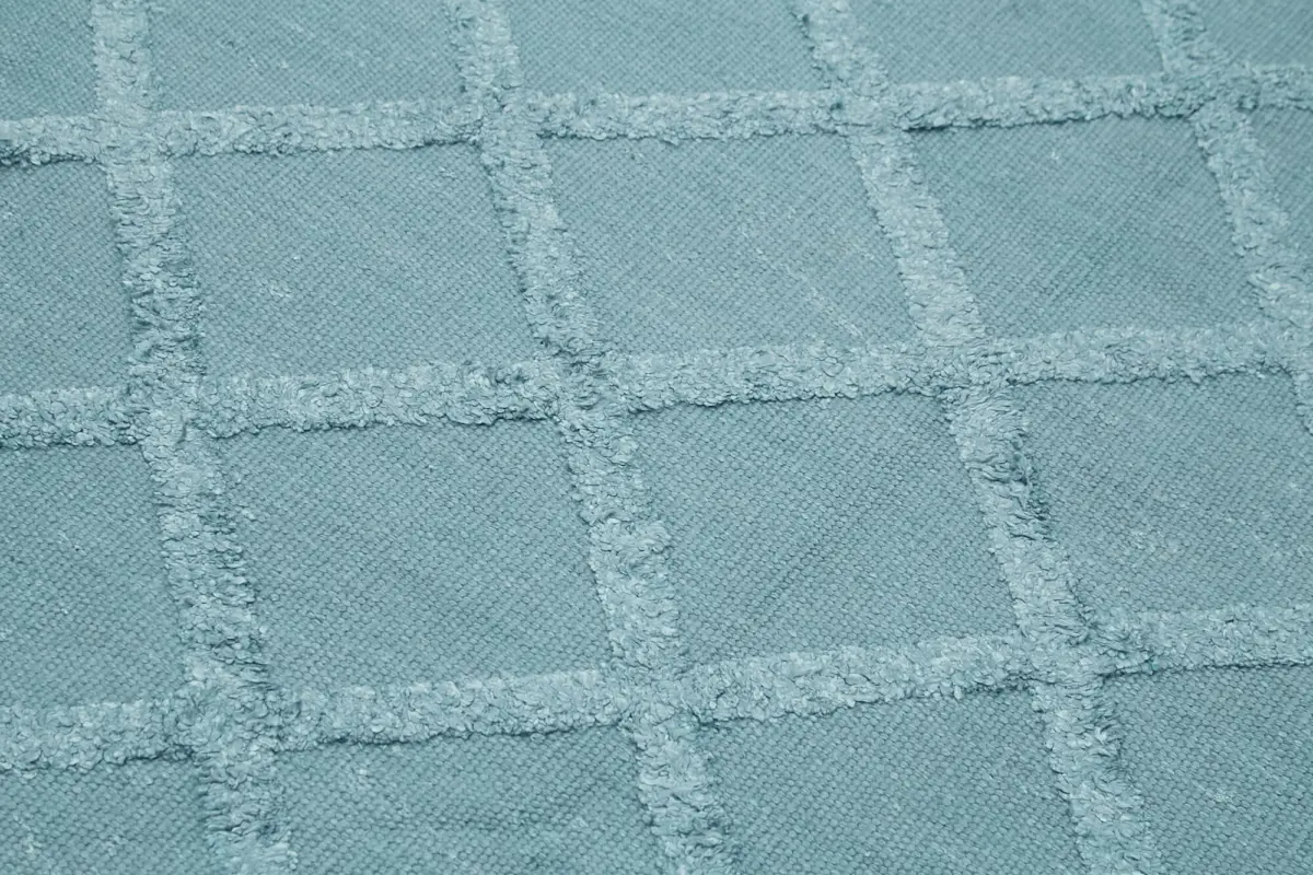 Nepal Mavi Pamuk Üzerine Yün El Dokuma Halı-244x305 - Görsel 5