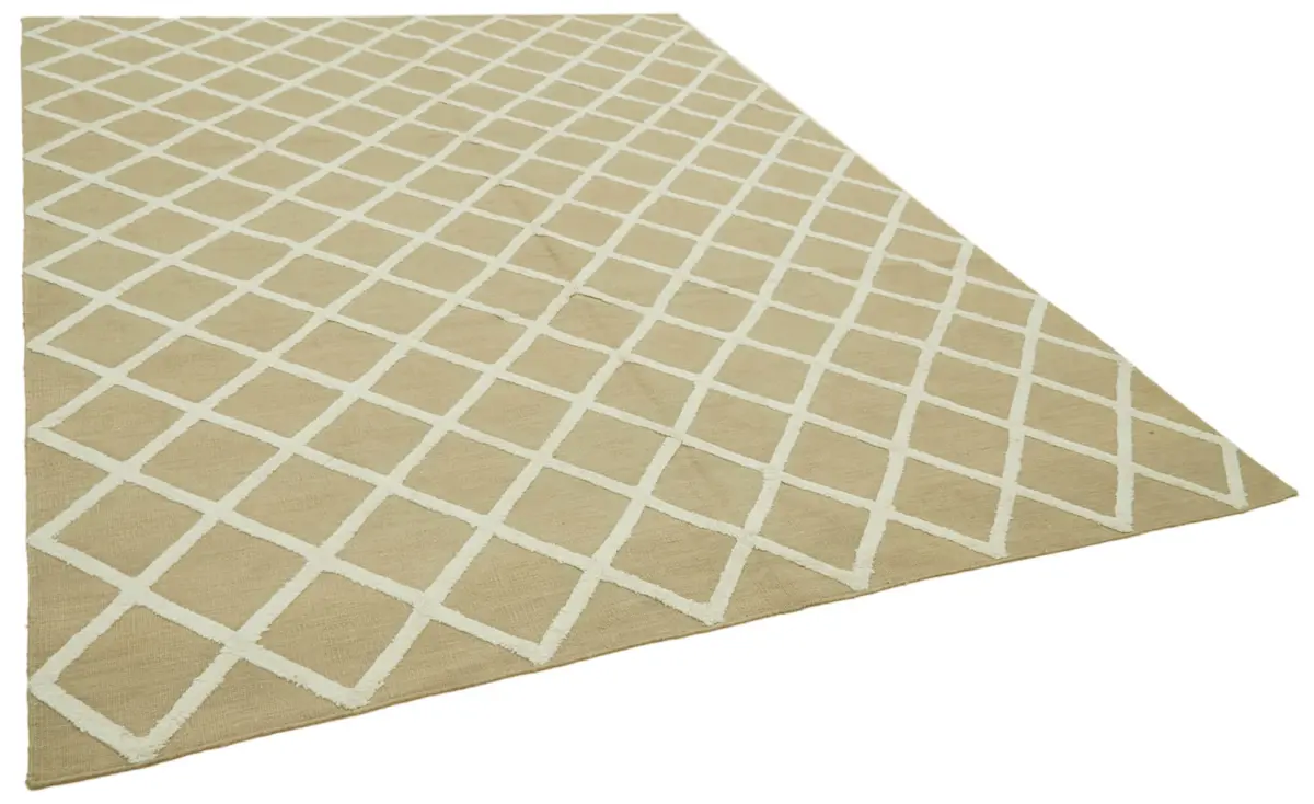 Nepal Bej Pamuk Üzerine Yün El Dokuma Halı-244x305 - Görsel 2