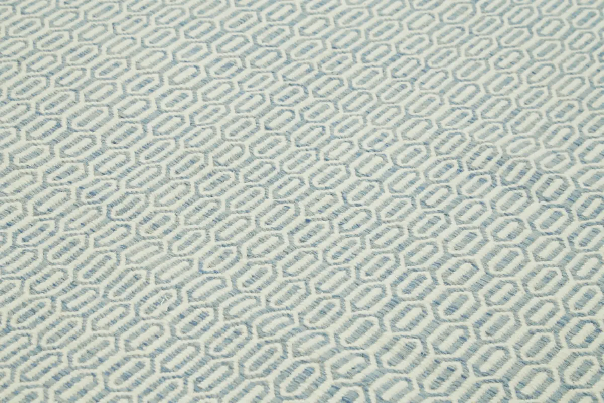 Nepal Mavi Pamuk Üzerine Yün El Dokuma Halı-244x305 - Görsel 5