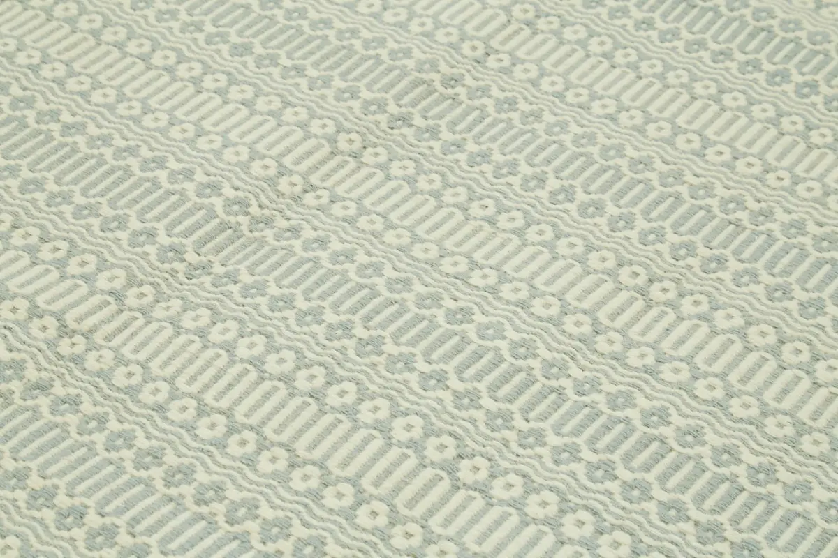 Nepal Mavi Pamuk Üzerine Yün El Dokuma Halı-244x305 - Görsel 5