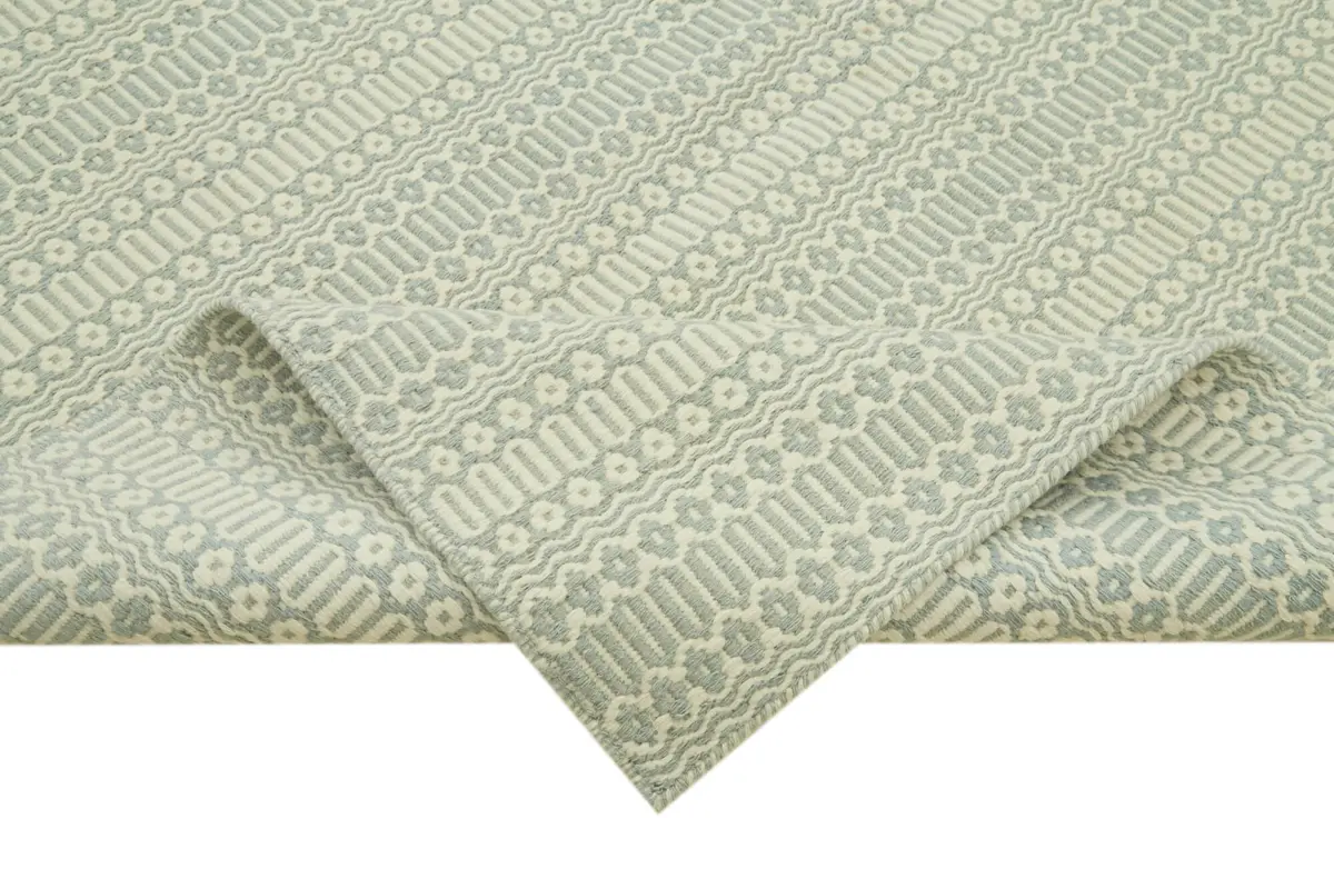 Nepal Mavi Pamuk Üzerine Yün El Dokuma Halı-244x305 - Görsel 6