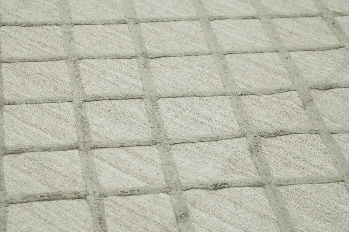 Nepal Gri Pamuk Üzerine Yün El Dokuma Halı-274x365 - Görsel 5