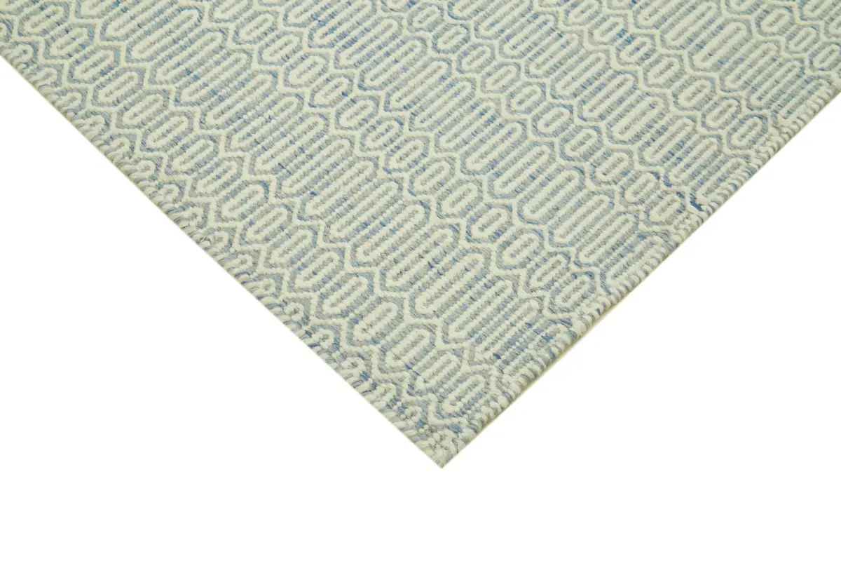 Nepal Mavi Pamuk Üzerine Yün El Dokuma Halı-274x366 - Görsel 4