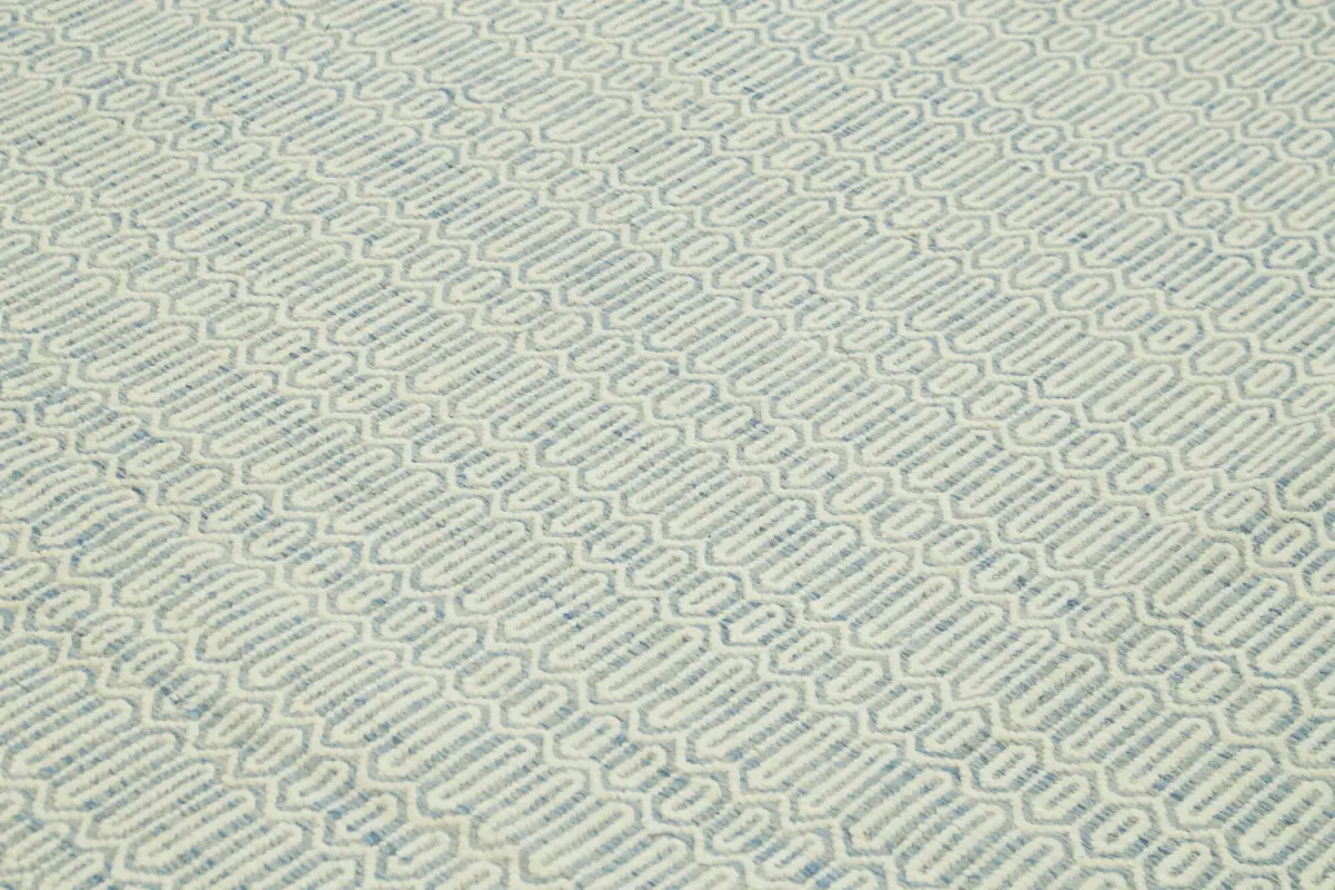 Nepal Mavi Pamuk Üzerine Yün El Dokuma Halı-274x366 - Görsel 5