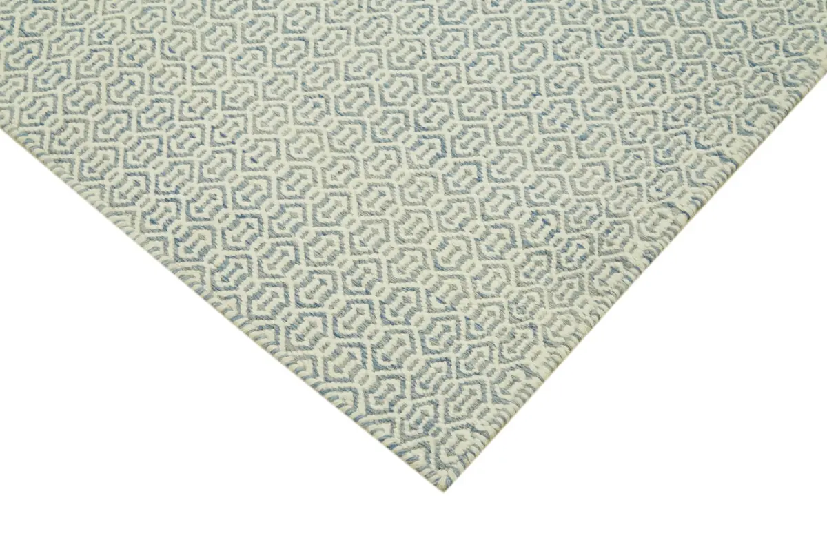 Nepal Mavi Pamuk Üzerine Yün El Dokuma Halı-274x366 - Görsel 4