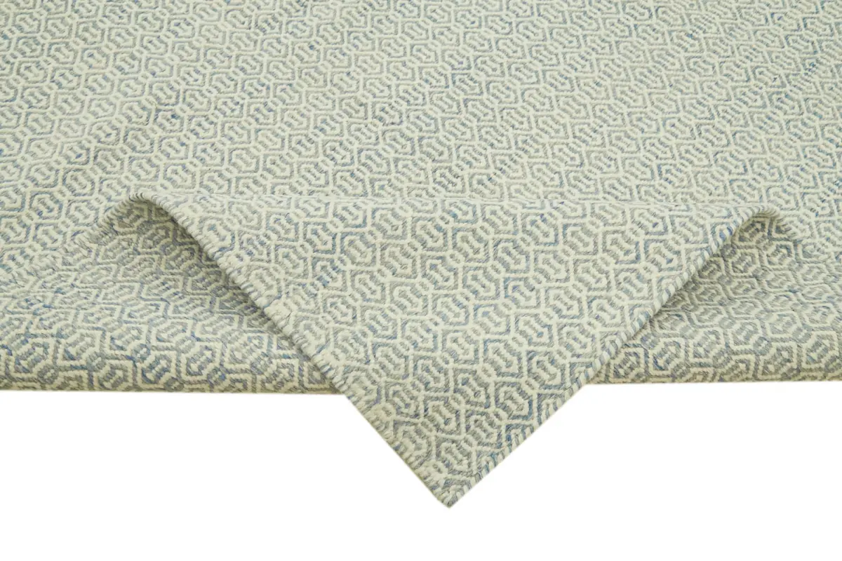 Nepal Mavi Pamuk Üzerine Yün El Dokuma Halı-274x366 - Görsel 6