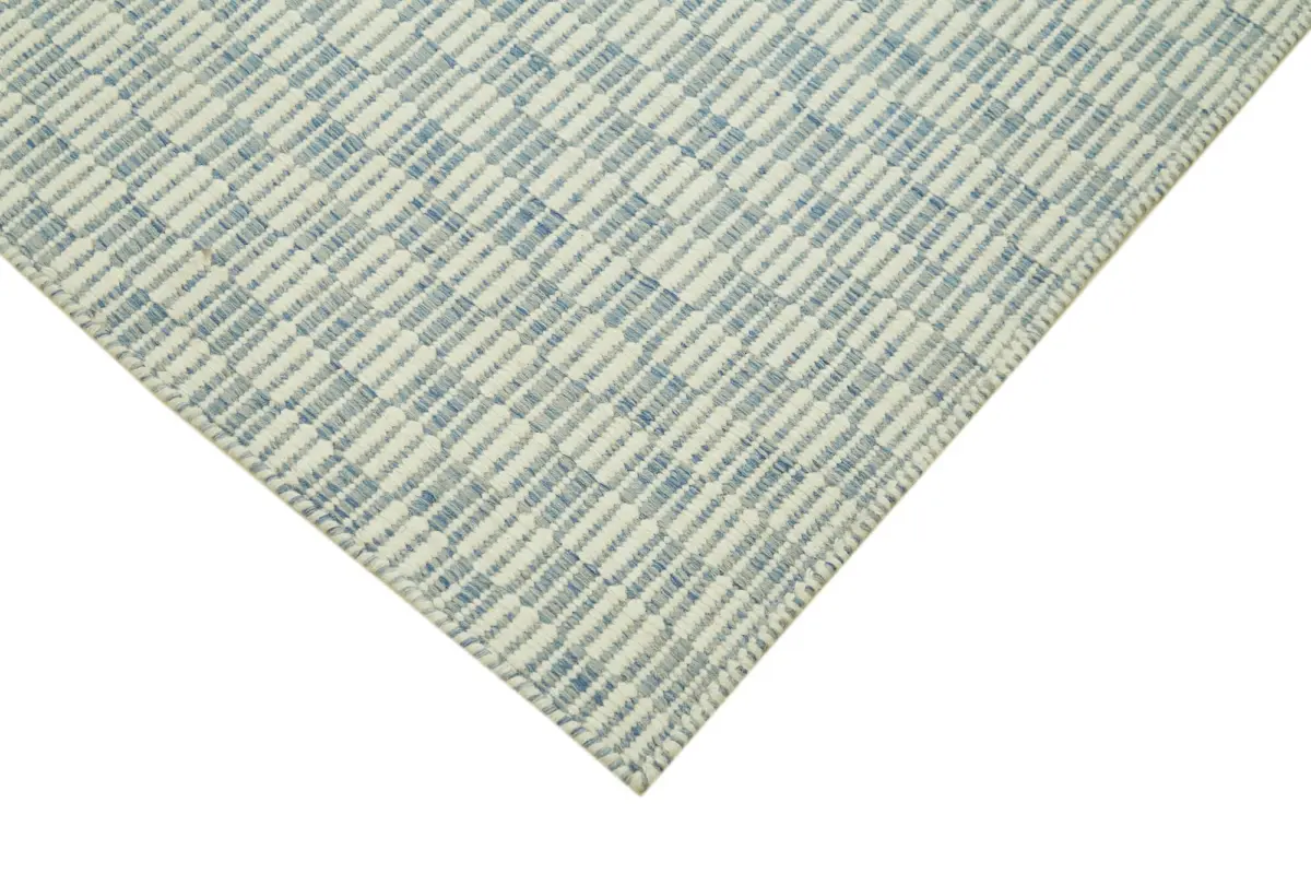 Nepal Mavi Pamuk Üzerine Yün El Dokuma Halı-274x366 - Görsel 4