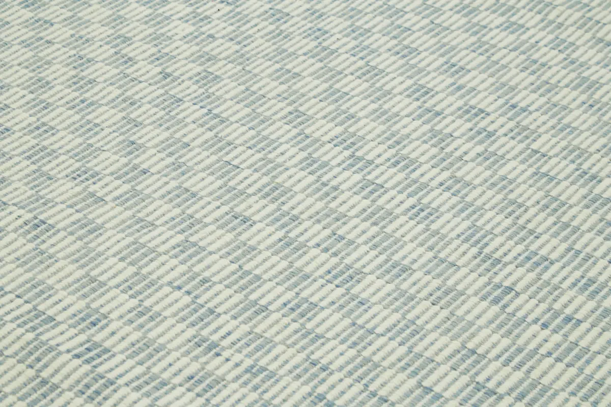 Nepal Mavi Pamuk Üzerine Yün El Dokuma Halı-274x366 - Görsel 5