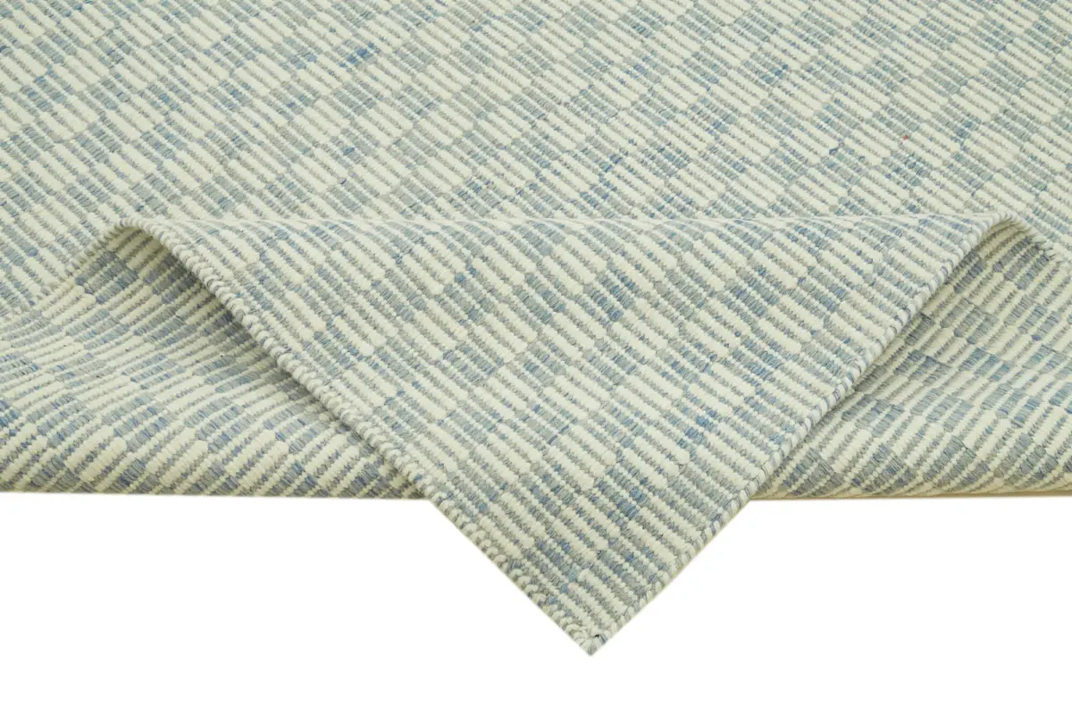Nepal Mavi Pamuk Üzerine Yün El Dokuma Halı-274x366 - Görsel 6