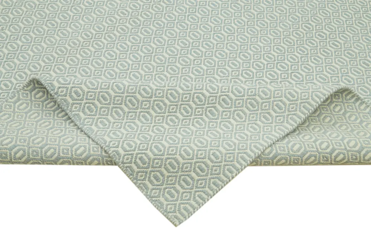 Nepal Mavi Pamuk Üzerine Yün El Dokuma Halı-274x366 - Görsel 6