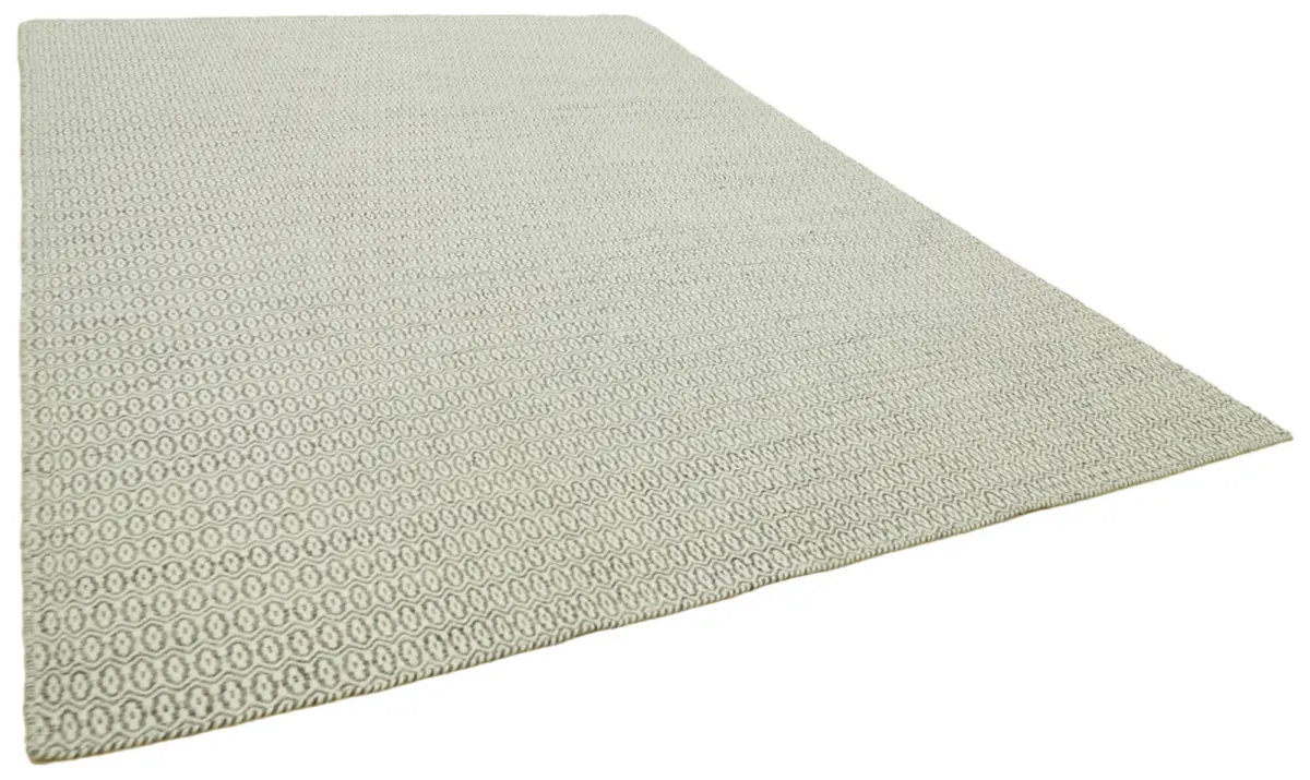 Nepal Gri Pamuk Üzerine Yün El Dokuma Halı-274x366 - Görsel 2