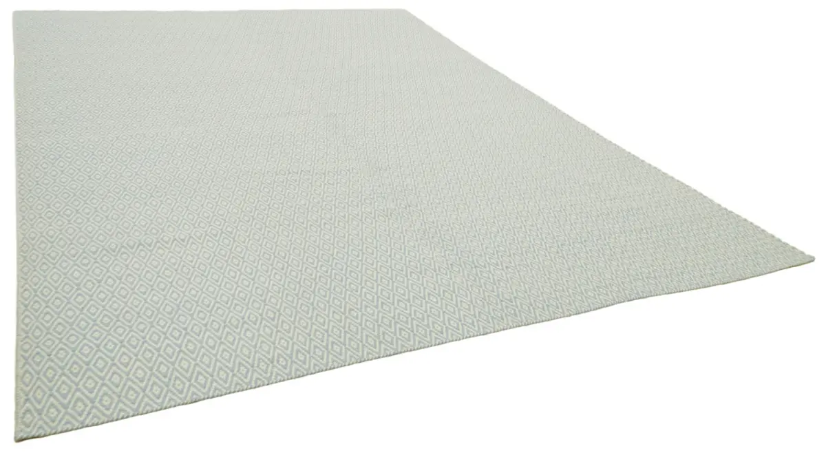 Nepal Mavi Pamuk Üzerine Yün El Dokuma Halı-274x365 - Görsel 2