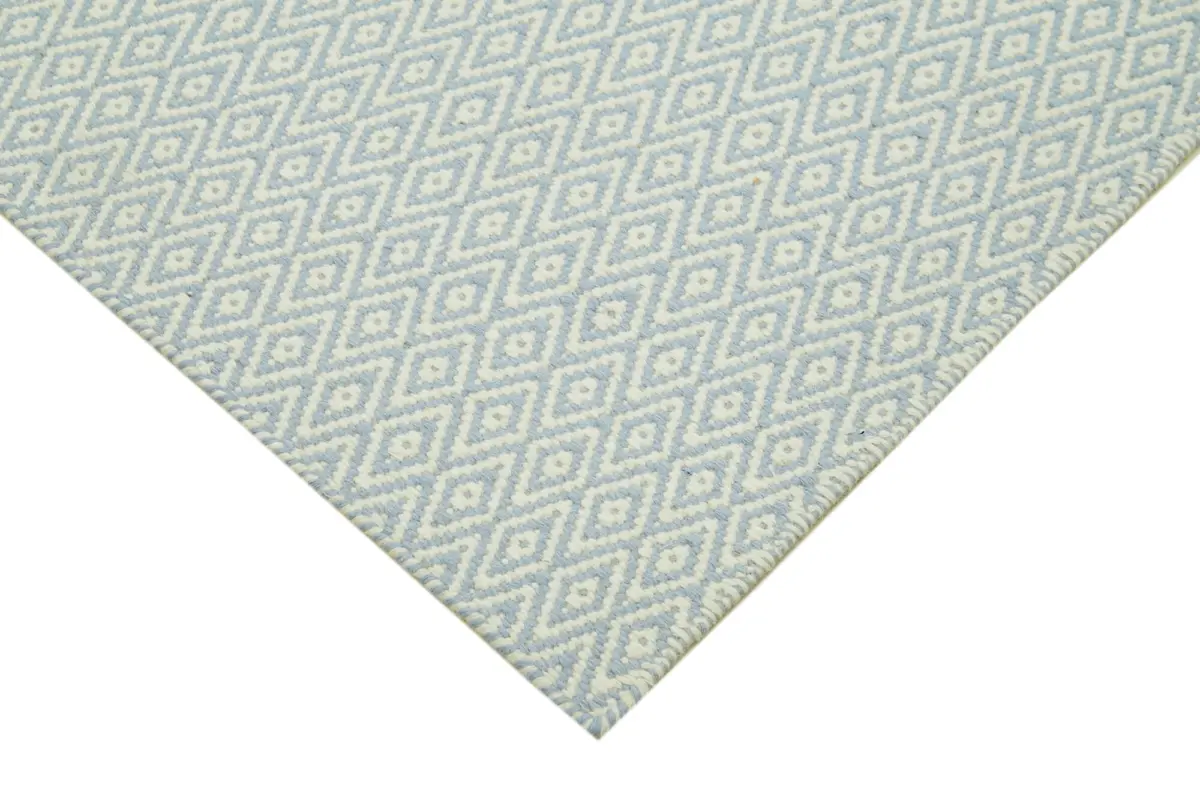 Nepal Mavi Pamuk Üzerine Yün El Dokuma Halı-274x365 - Görsel 4