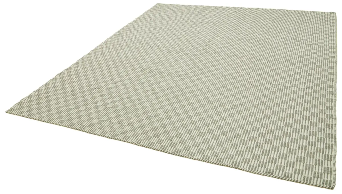 Nepal Gri Pamuk Üzerine Yün El Dokuma Halı-244x305 - Görsel 3