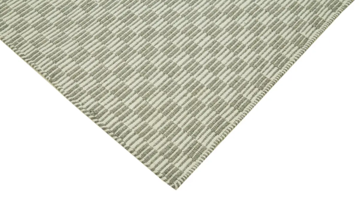 Nepal Gri Pamuk Üzerine Yün El Dokuma Halı-244x305 - Görsel 4