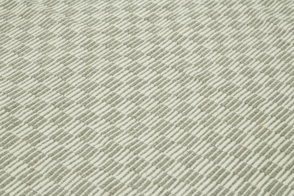 Nepal Gri Pamuk Üzerine Yün El Dokuma Halı-244x305 - Görsel 5