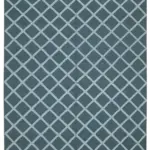 Nepal Mavi Pamuk Üzerine Yün El Dokuma Halı-246x305