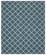 Nepal Mavi Pamuk Üzerine Yün El Dokuma Halı-246x305